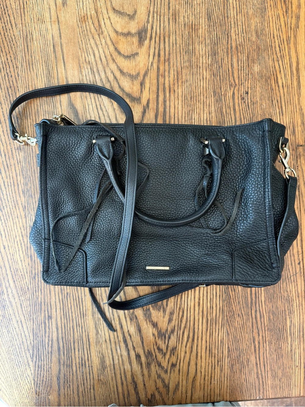 EUC Rebecca Minkoff Black Pebbled Leather Shoulder Bag w/Gold Hardware & Dustbag